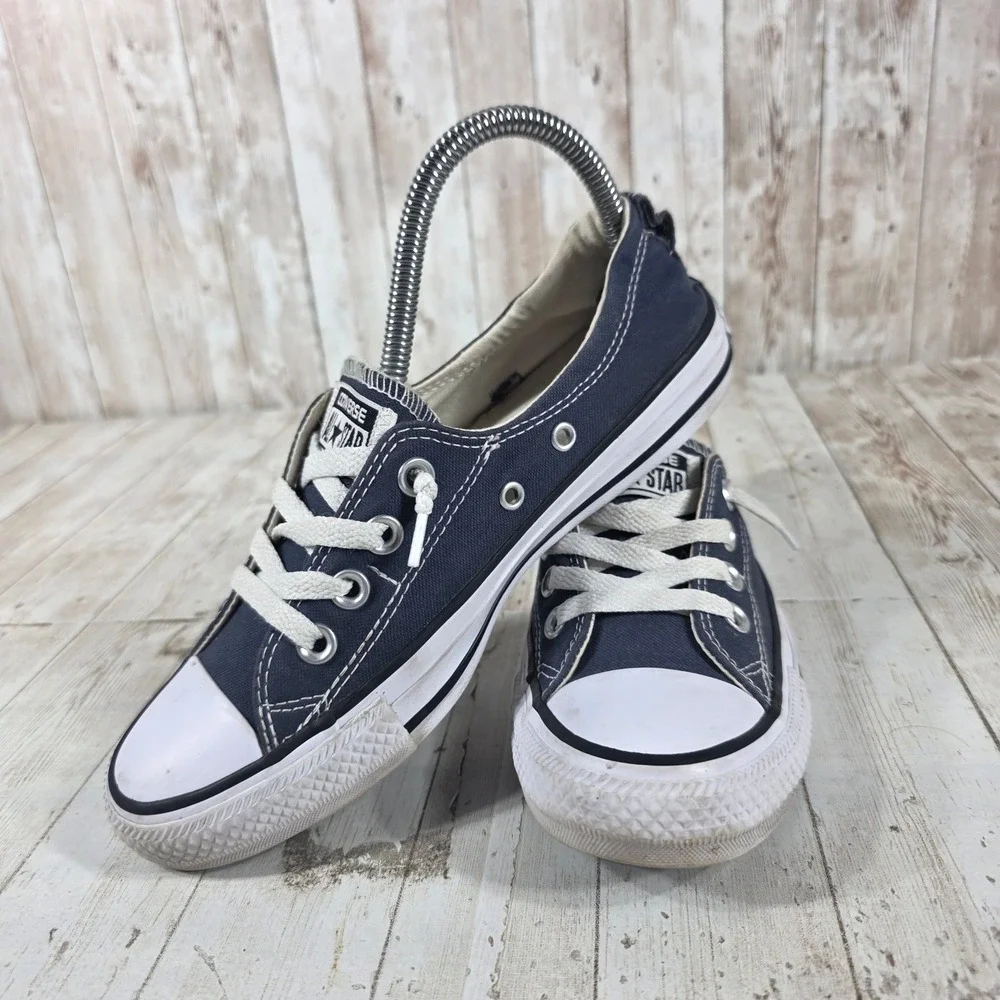 Converse Chuck Taylor All Star Shoreline Navy Blue Slip On Sneakers 537080F 6.5 - Picture 5 of 8